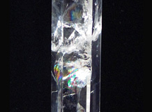 六角柱天然水晶　一点品　レインボー入り　明鏡止水